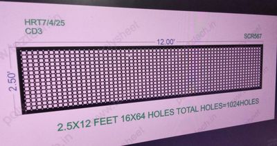 SCR567 2.5X12 FEET 16X64 HOLES SCREEN TOTAL HOLES=1024