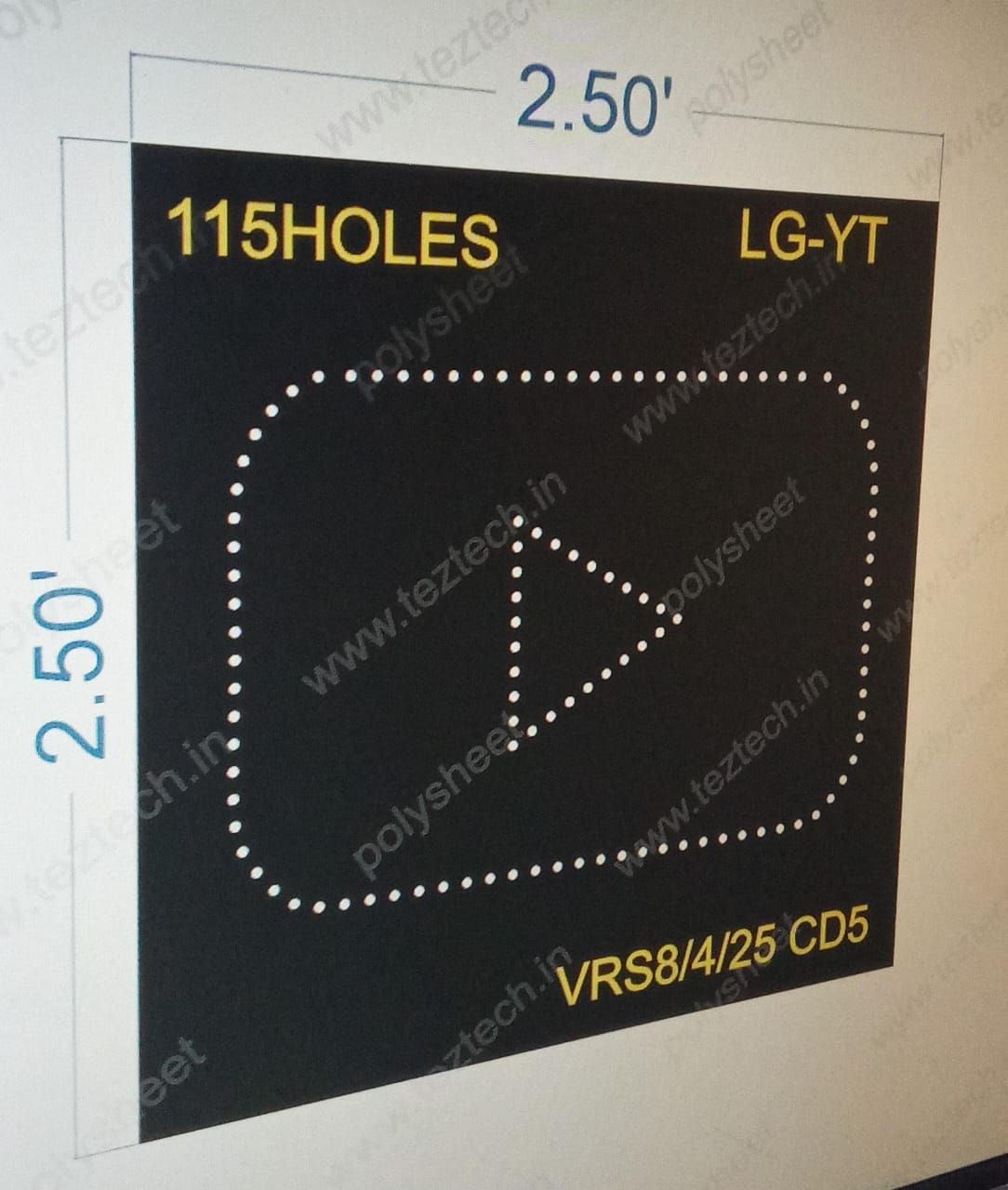 LG-YT LOGO YOUTUBE 1 PART 2.5X2.5 FEET 115 HOLES