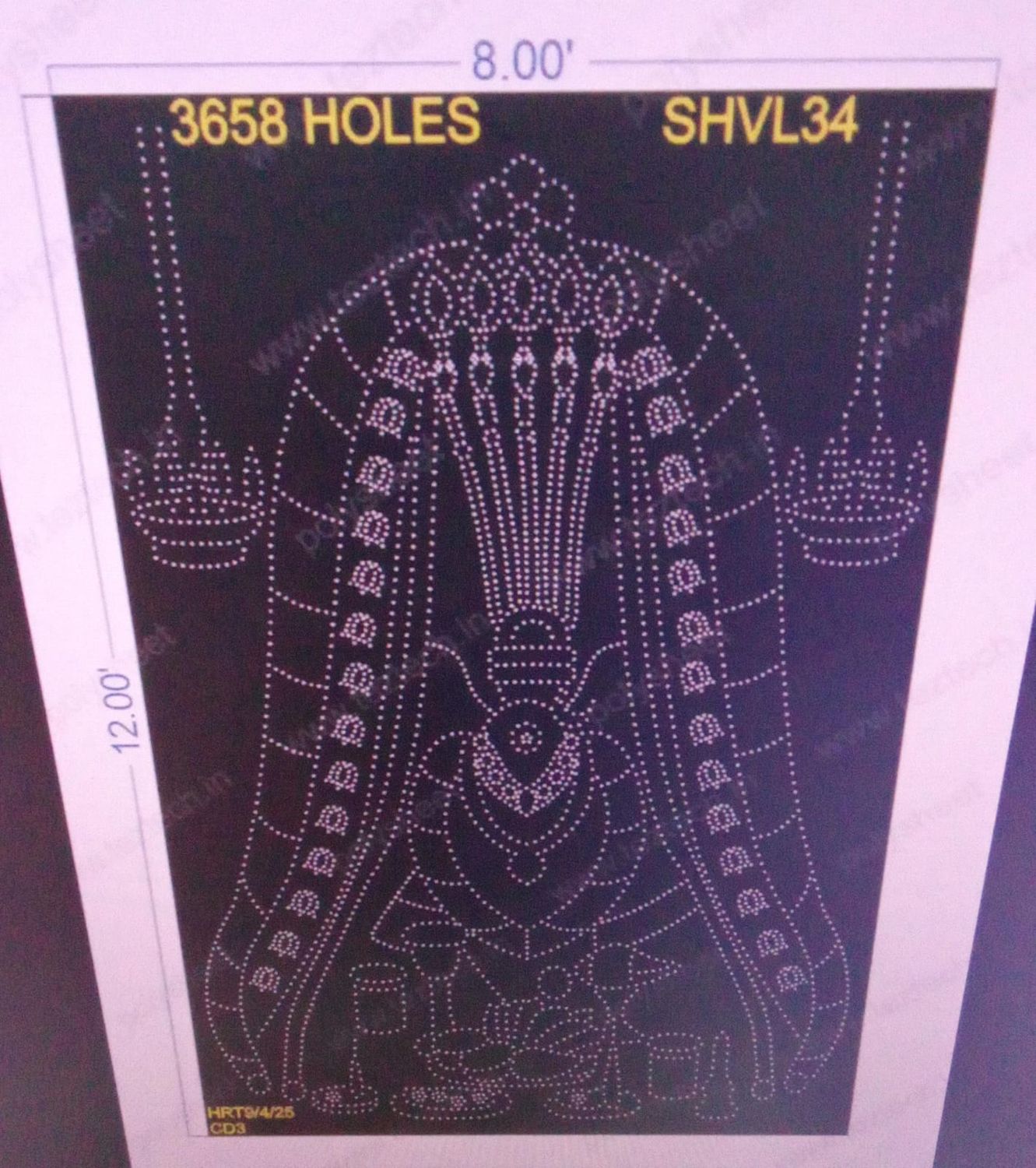SHVL34  SHIVLING 12X8 FEET 3658 HOLES  (3PARTS)