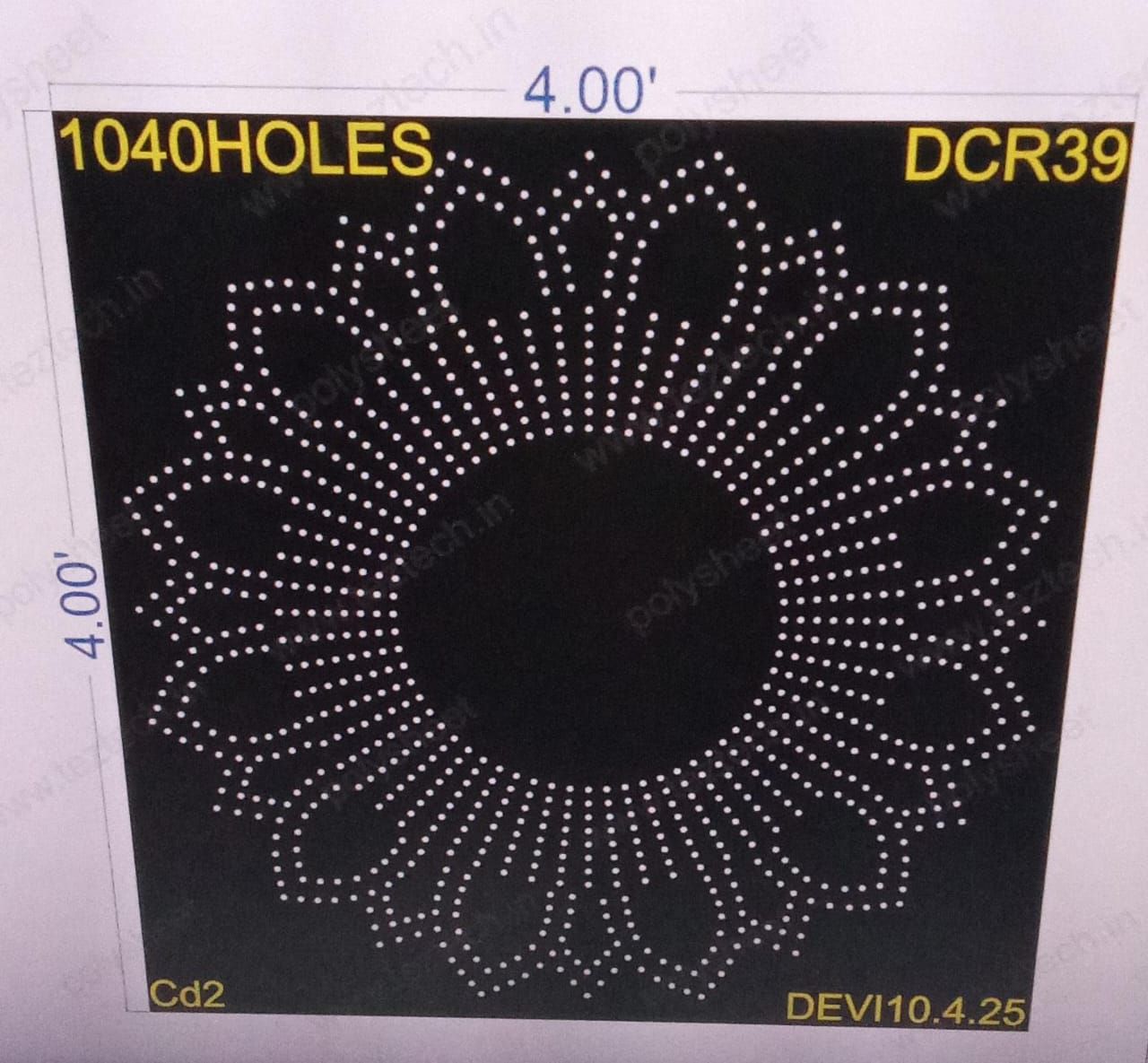 DCR39 DESIGNER CRICLE 1 PART 4X4 FEET 1040 HOLES