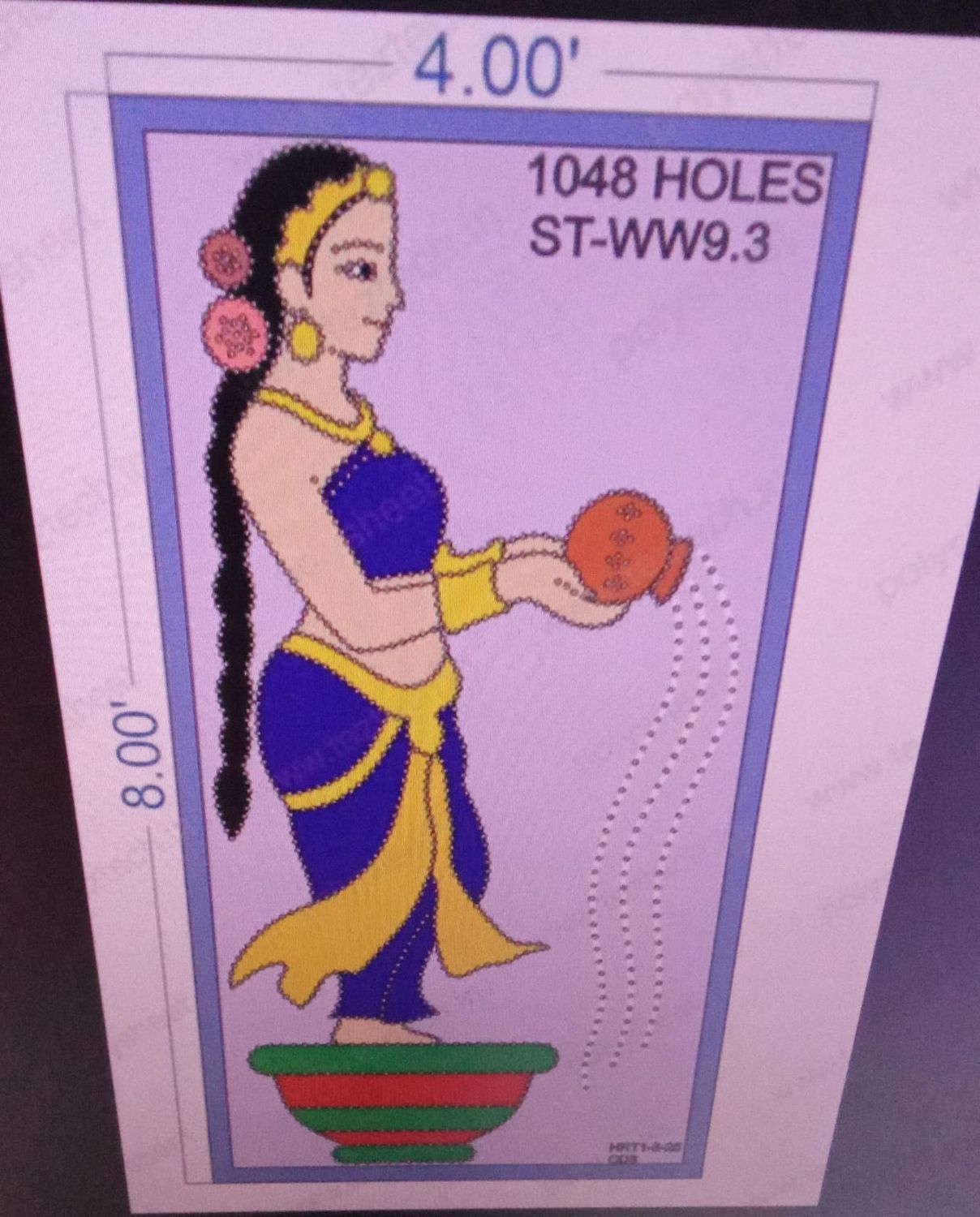 ST-WW9.3  STICKER WATER WITH WOMEN  4X8 FEET 1048 HOLES IN 1 PART