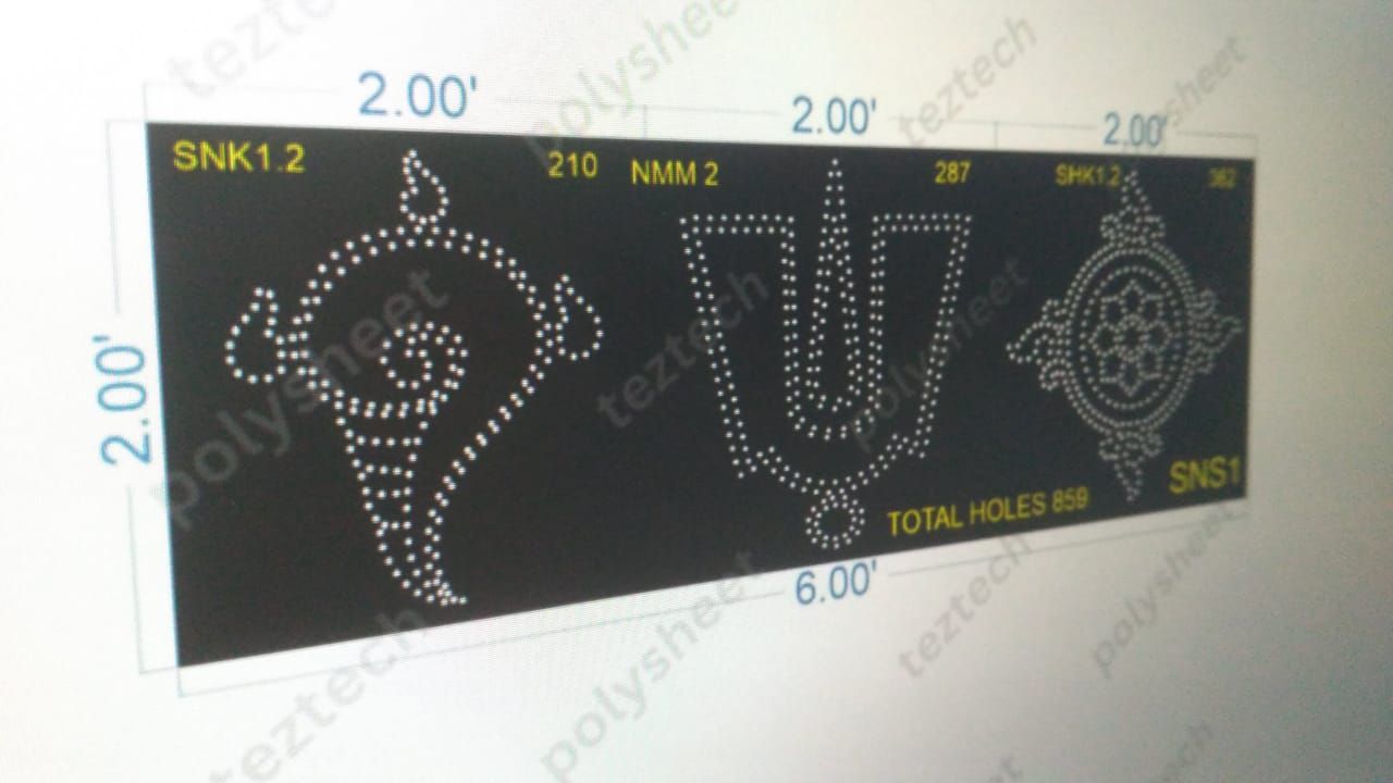 SNS1 SHANKU NAMAM SHAKRAM 2X6 FEET 859 HOLES