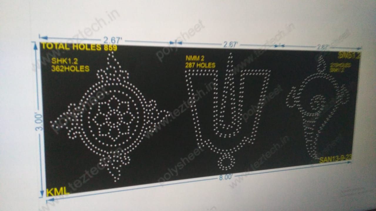 SNS1.2 SHANKU NAMAM SHAKRAM 3X8 FEET 859 HOLES