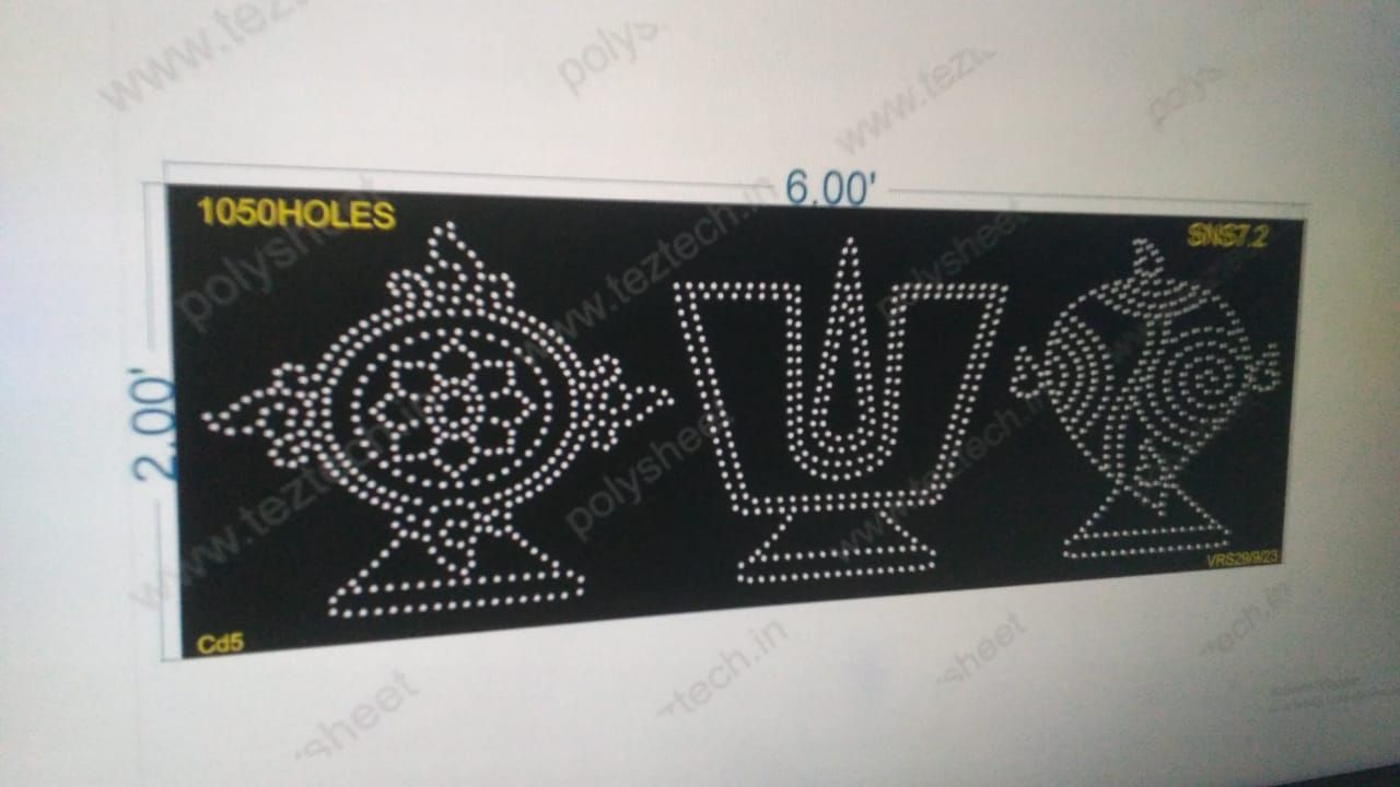 SNS7.2 SHANKU NAMAM SHAKRAM WITHOUT BORDER 2X6 FEET 1050HOLES