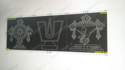 SNS9 SHANKU NAMAM SHAKRAM WITHOUT BORDER 3X9 FEET 2455HOLES