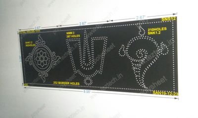 SNS12 SHANKU NAMAM SHAKRAM 3X8 FEET 1110 HOLES (WITH BORDER)