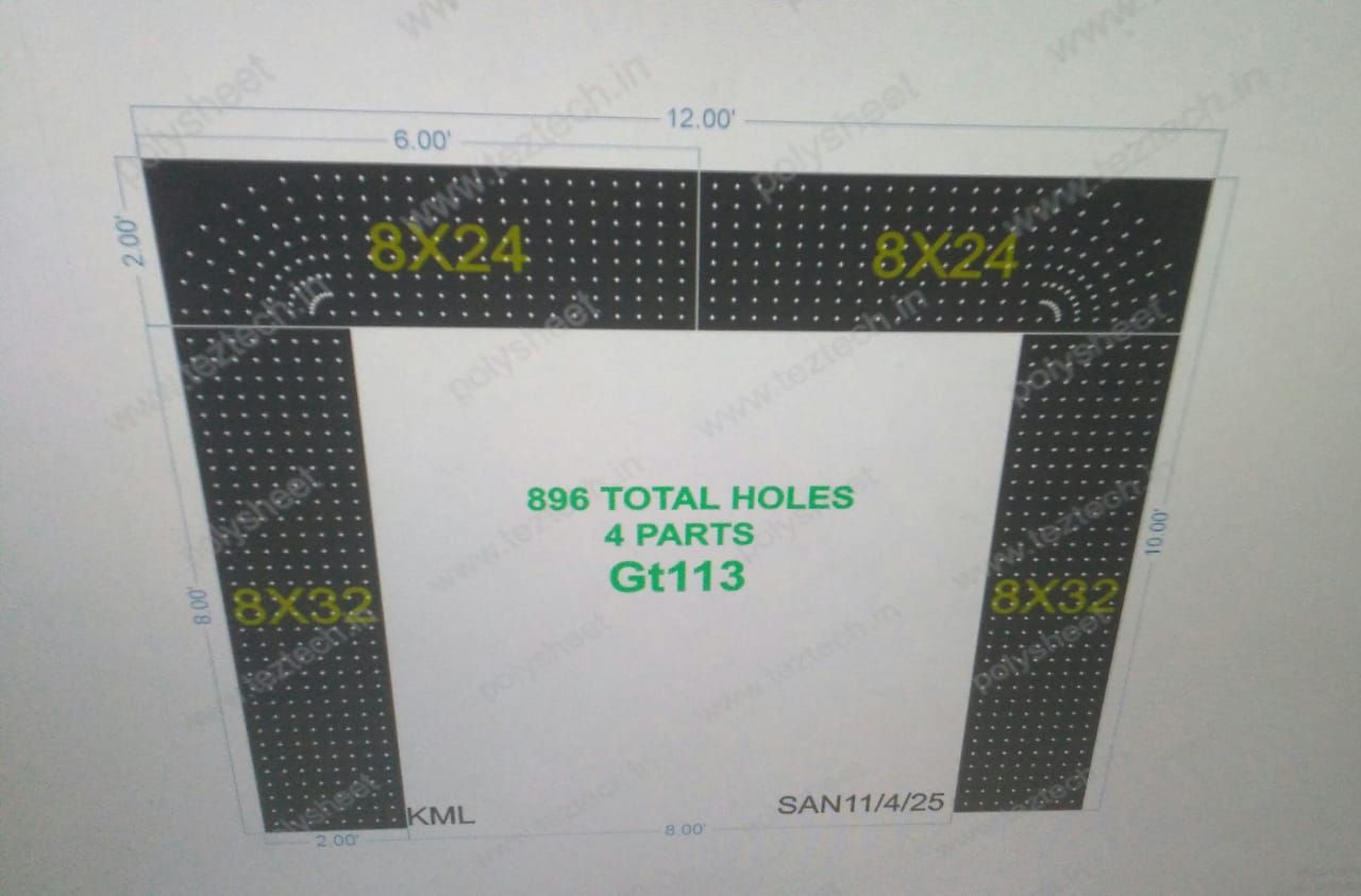 GT113 GATE 4 PART 10X12 FEET 896HOLES