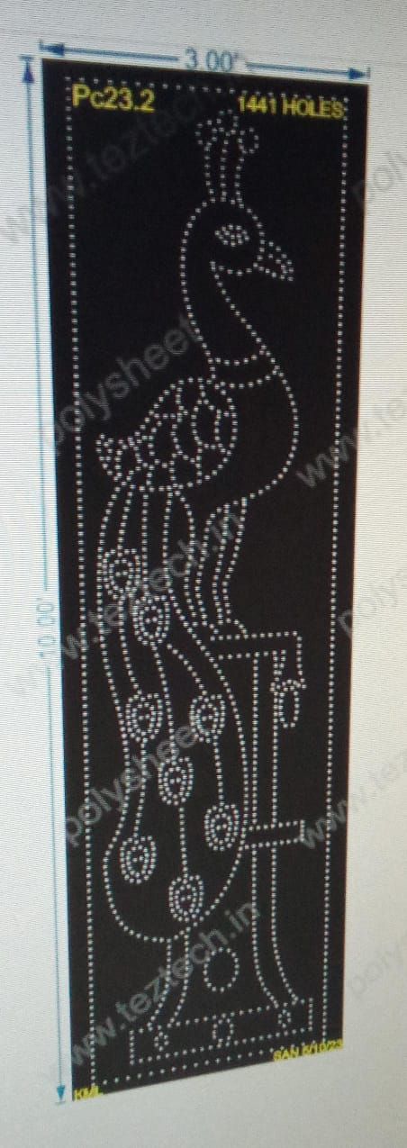 PC23.2 PEACOCK POLYSHEET 10X3 FEET 1441 HOLES