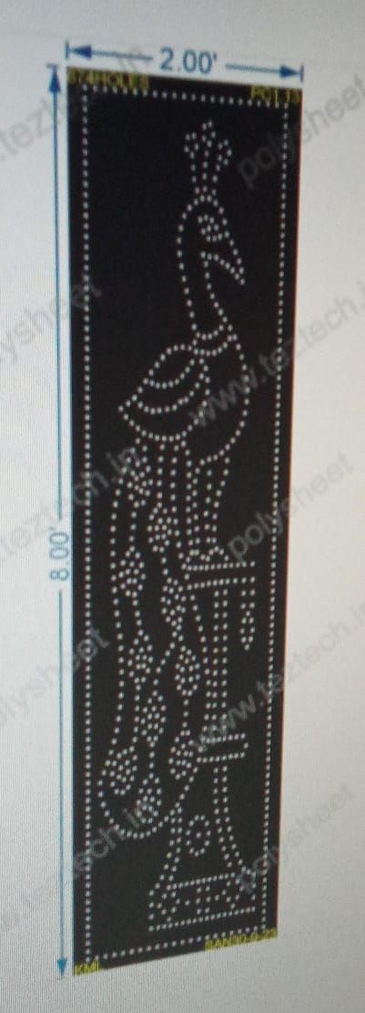 PC1.13 PEACOCK 8x2 FEET 874 HOLES WITH BORDER