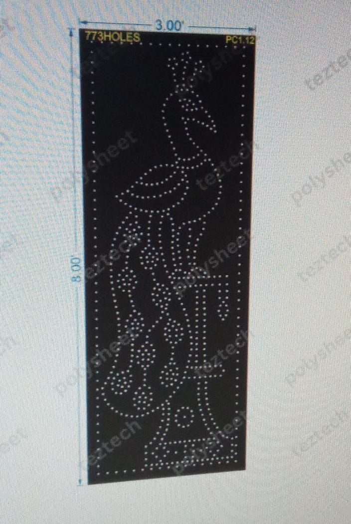 PC1.12 PEACOCK 8x3 FEET 773 HOLES WITH BORDER