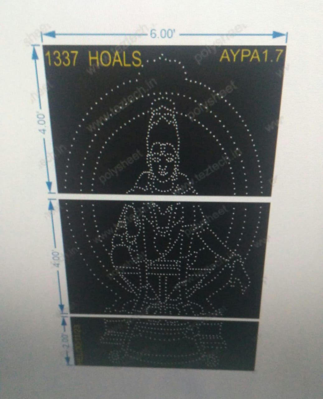 AYPA1.7 AYAPA  10X6 FEET 1337 HOLES 3 PARTS