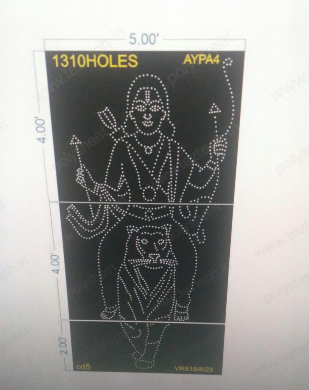 AYPA4  AYYAPPA 10X5 FEET 1310 HOLES 3PARTS