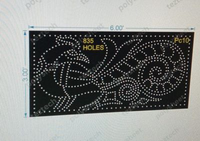 PC10 PEACOCK WITH POT 3X6 FEET 835 HOLES