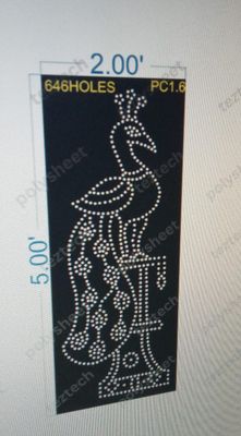 PC1.6 PEACOCK POLY SHEET 2X5 FEET 646HOLES