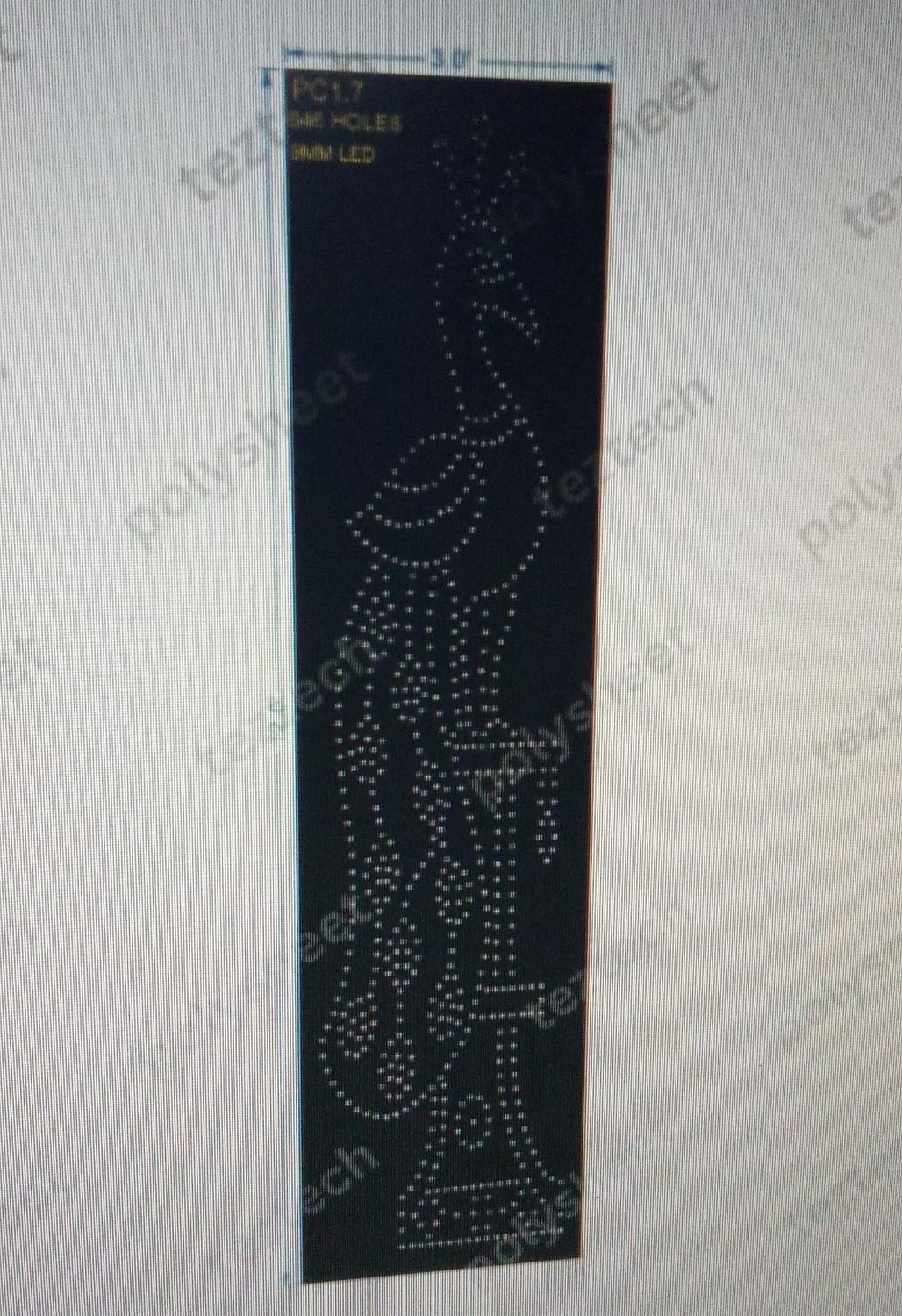 PC1.7 PEACOCK POLY SHEET 12X3 FEET 646 HOLES