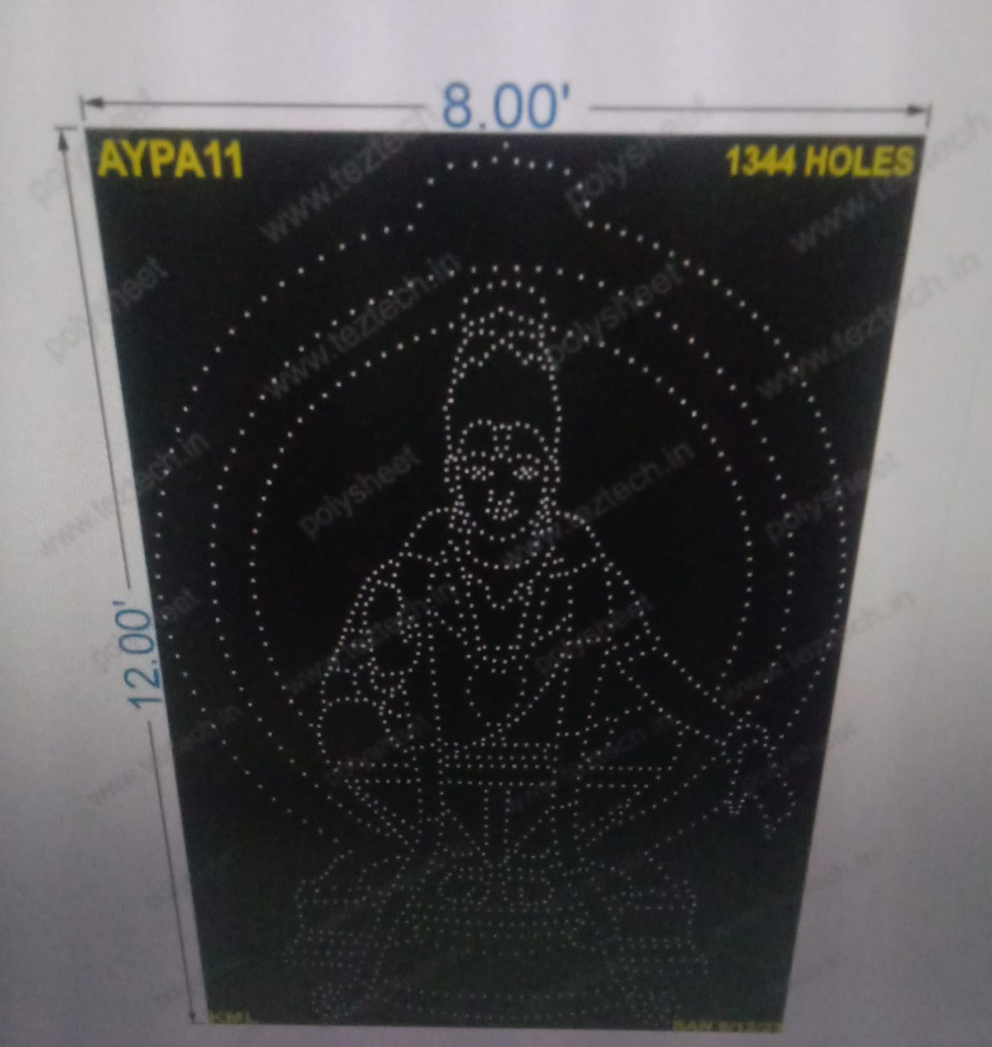 AYPA11 AYYAPPA 12X8 FEET 1344 HOLES (4 PARTS and also 3part )