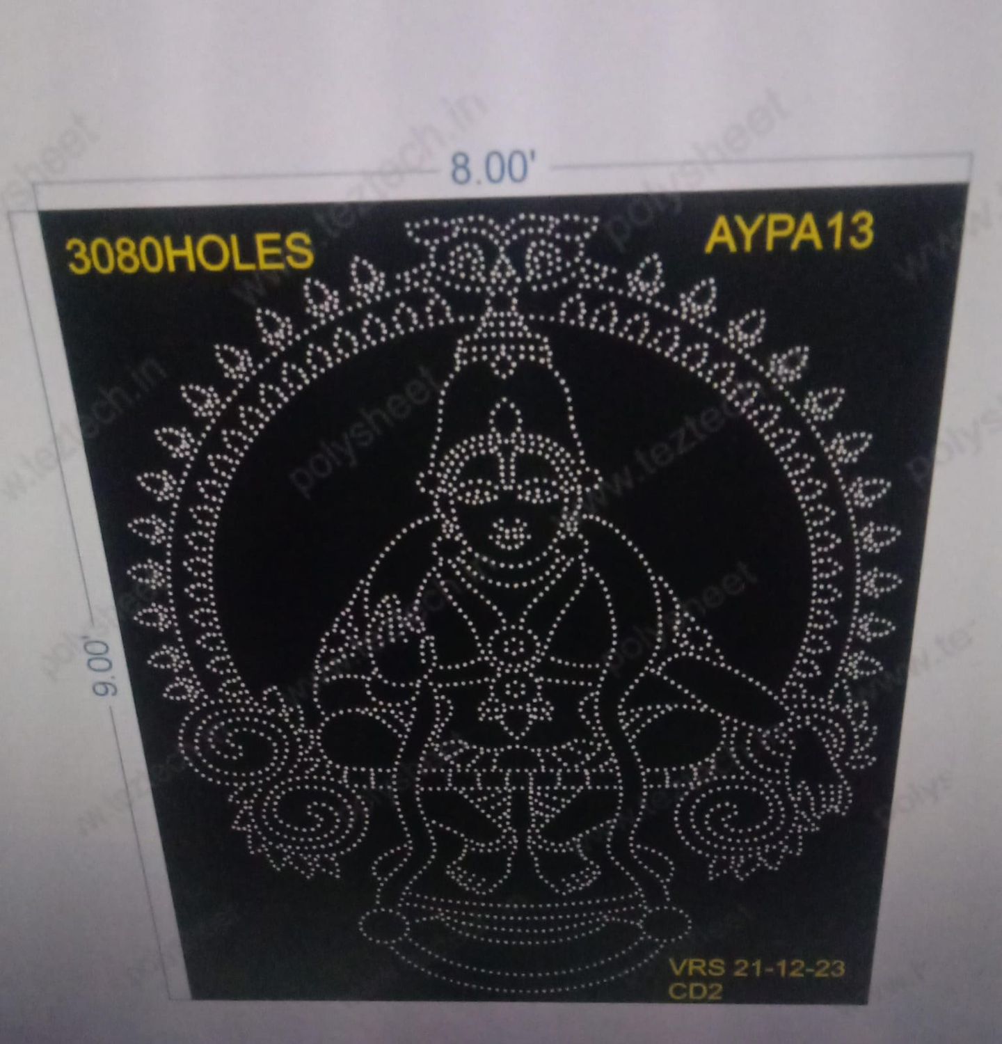 AYPA13 AYPA 3 PARTS 9X8 FEET 3080 HOLES
