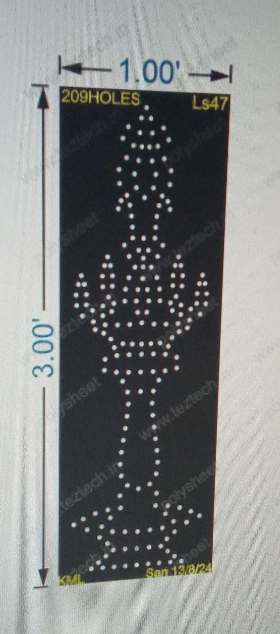 LS47 LAMPSTAND 3X1 FEET 209 HOLES