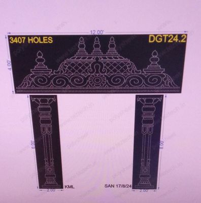 DGT24.2 DESIGNER GATE 12X12 FT 3407 TOTAL HOLES