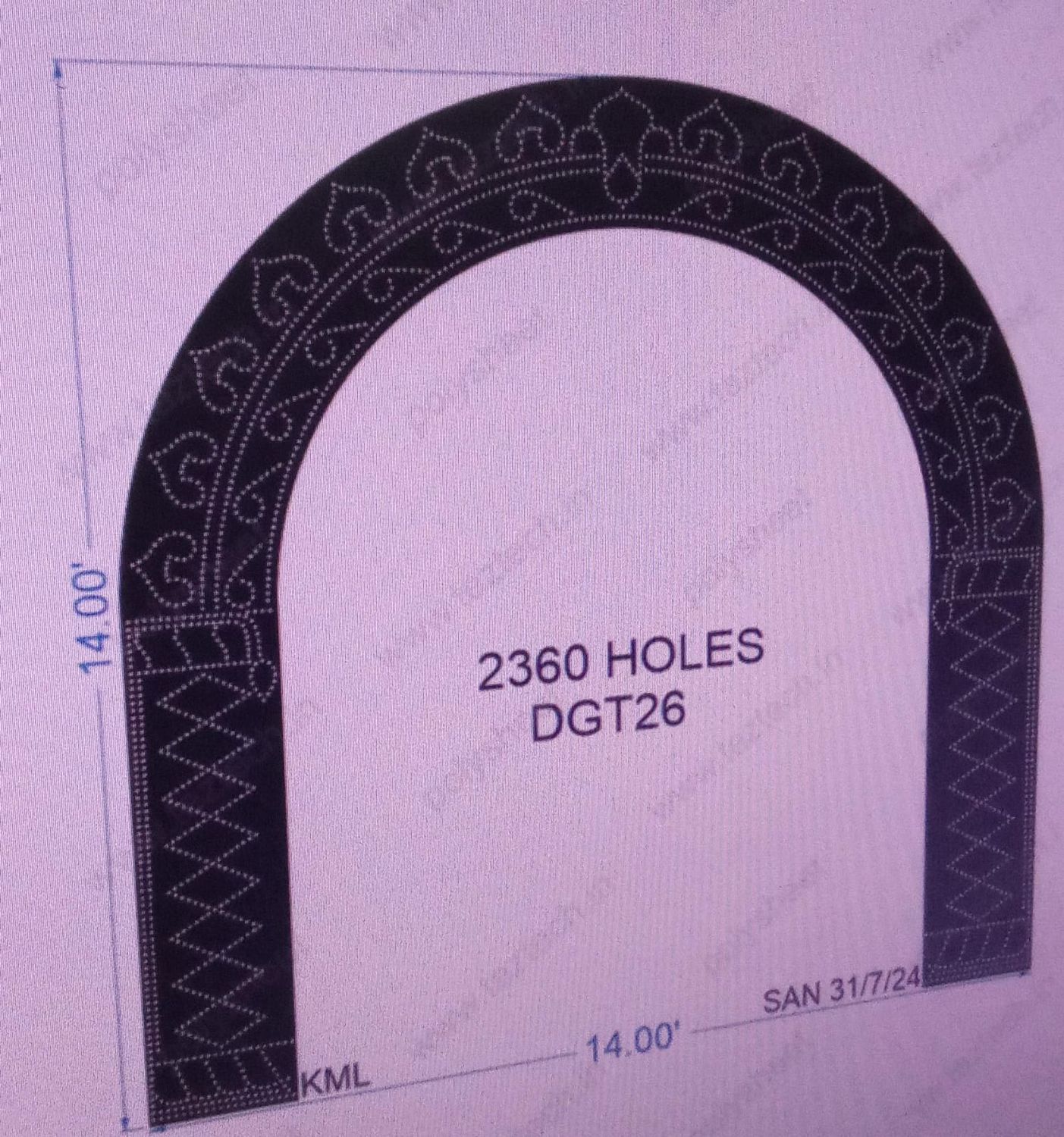 DGT26 DESIGNER GATE 14X14 FEET 2360 TOTAL HOLES