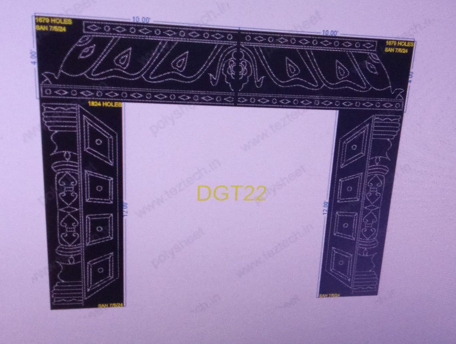 DGT22 DESIGNER GATE 16X20 FT 7006 TOTAL HOLES