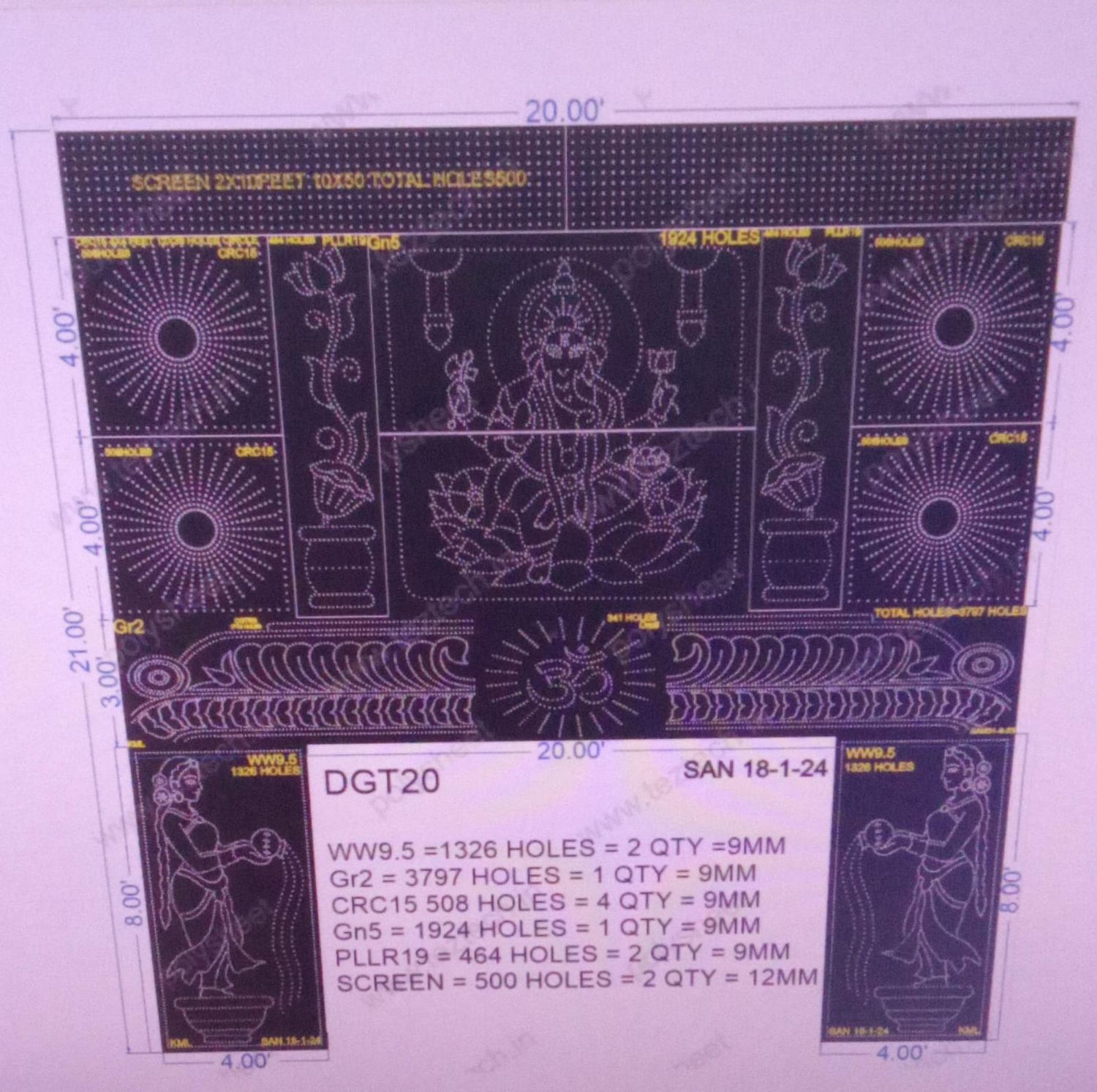 DGT20 DESIGNER GATE 12333 TOTAL HOLES