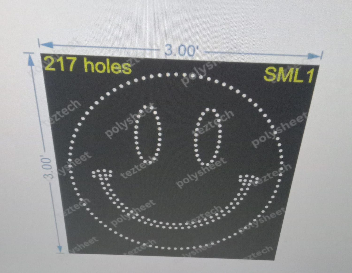 SML1 3X3FT 217 HOLES