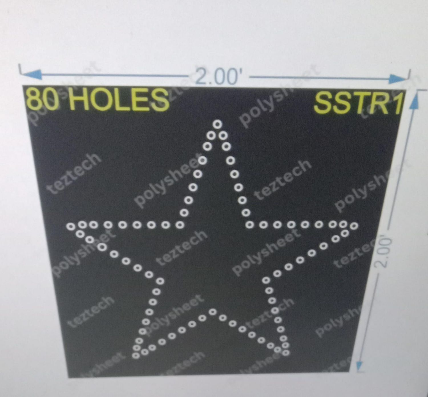 SSTR1 STAR  2X2 FEET80 HOLES