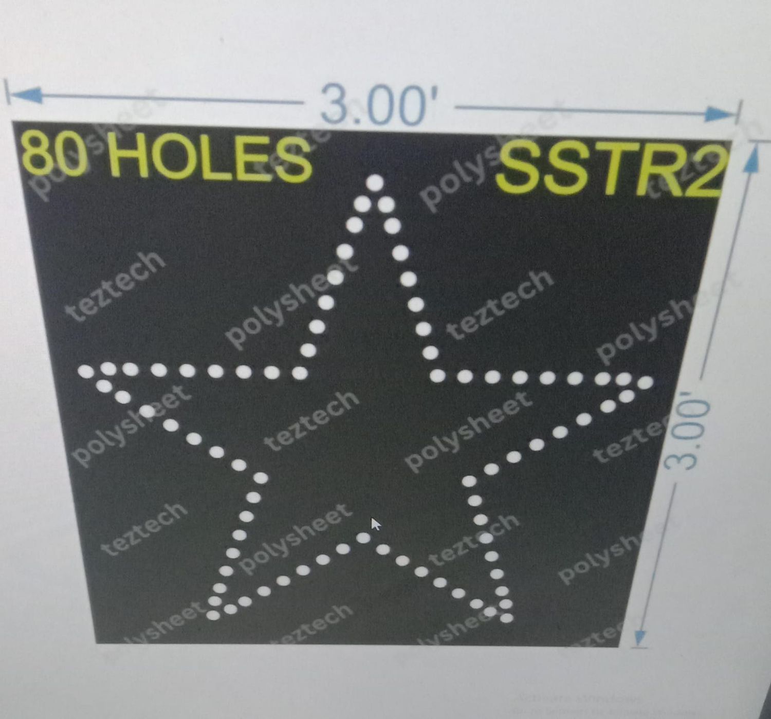 SSTR2 STAR  3X3 FEET80 HOLES
