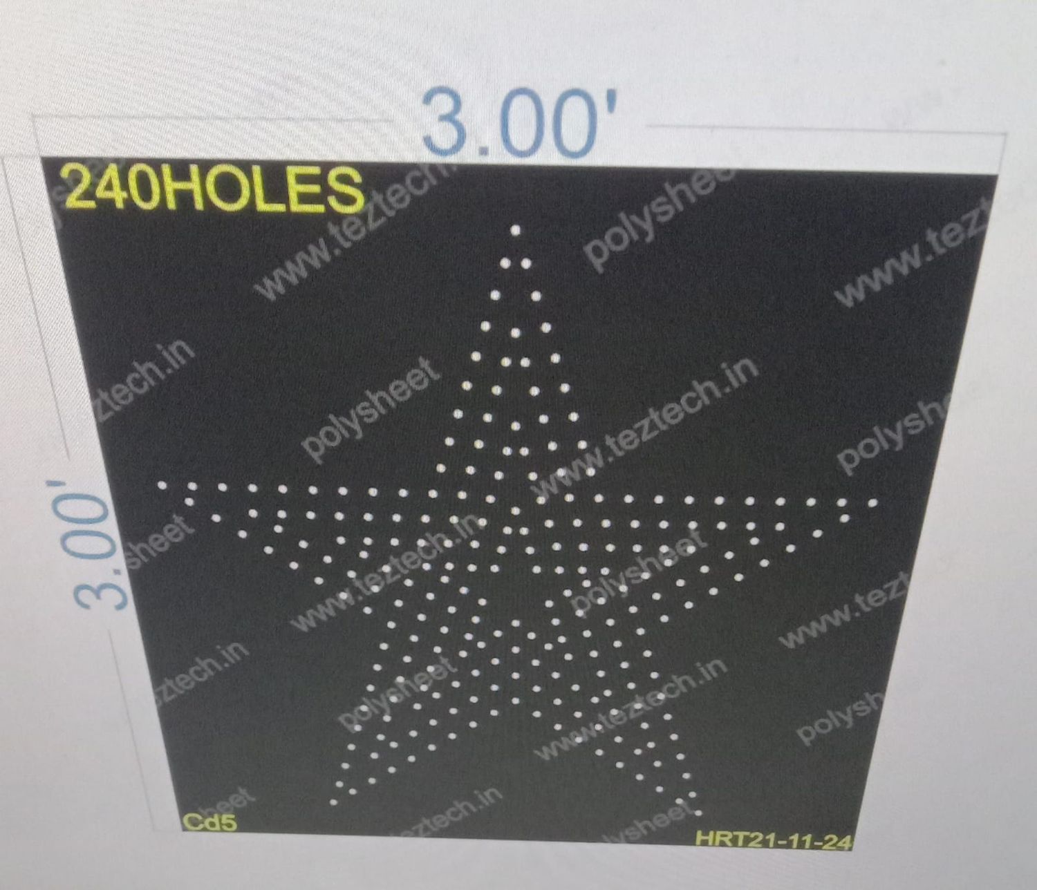 STR5 STAR 3X3 FEET  240 HOLES