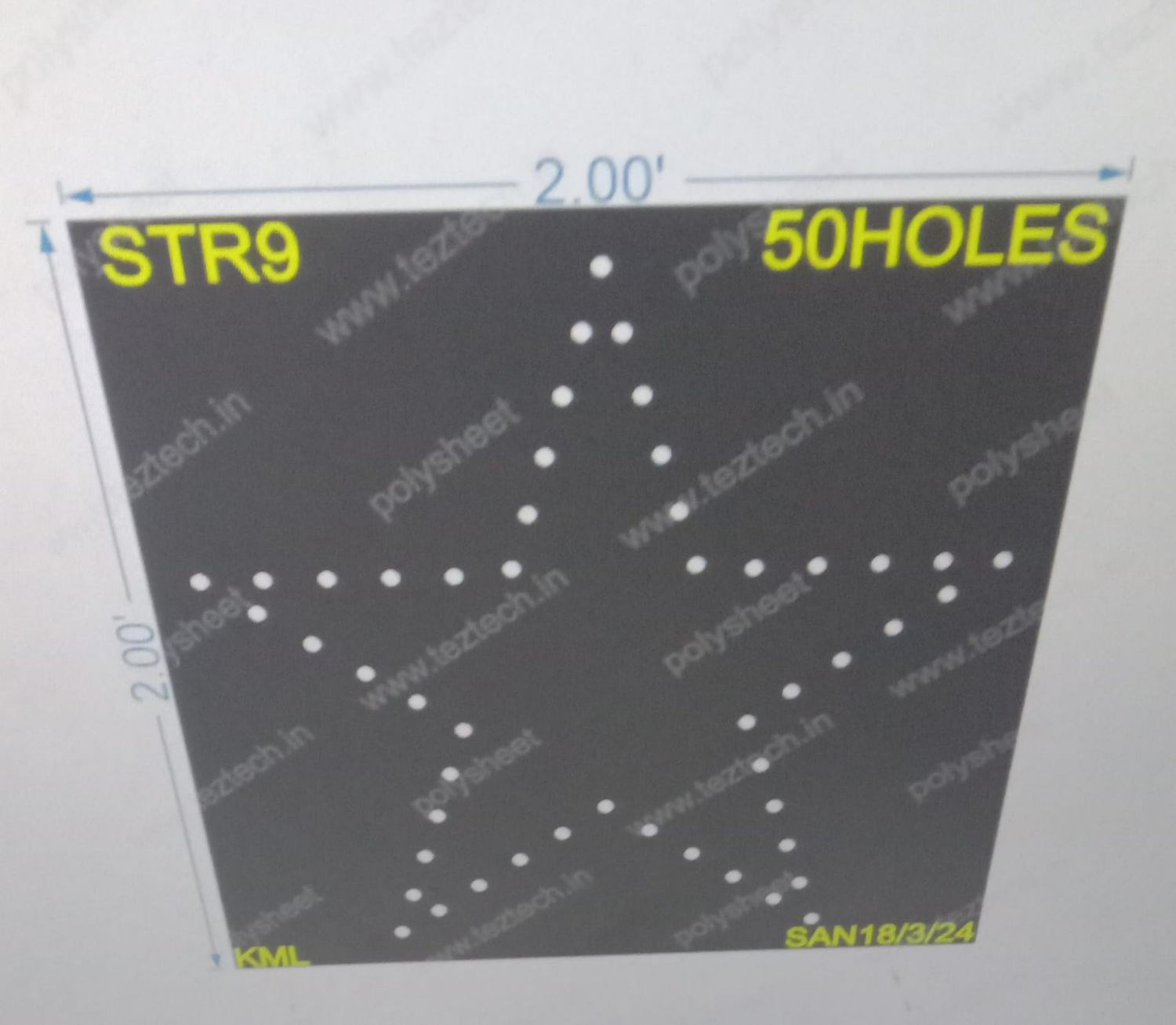 STR9 STAR 2X2FEET 50HOLES