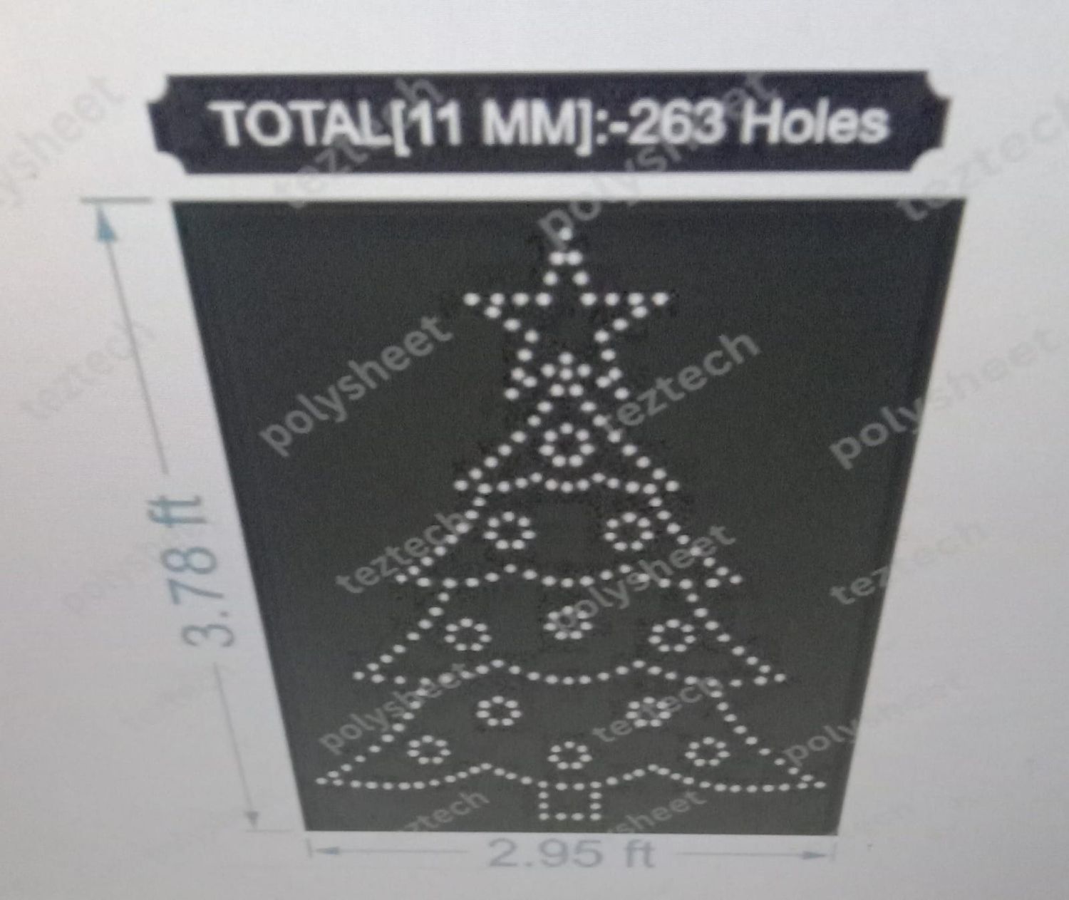 CMS1 CHRISTMAS TREE  2.95X3.78 FEET  263 HOLES