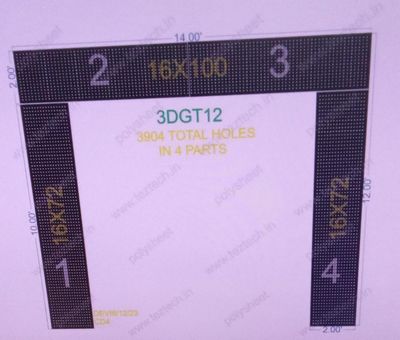 3DGT12 GATE12 3,904 HOLES ,2 FT PILLAR ,16 LED PER LINE