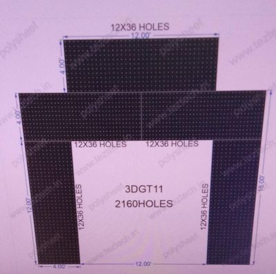 3DGT11 GATE11 2160 HOLES ,4 FT PILLAR ,12 LED PER LINE