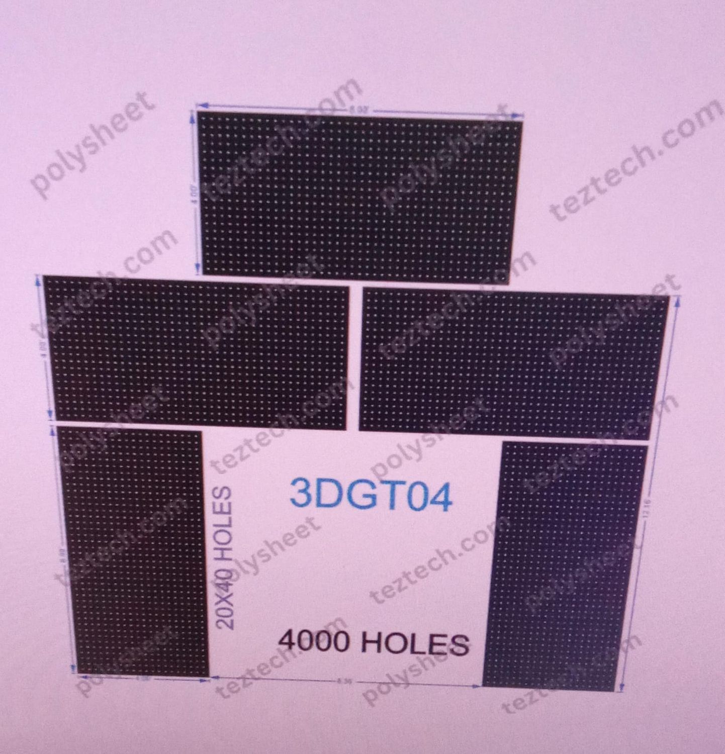 3DGT04 GATE04 4000 HOLES , 4 FT PILLAR ,20 LED PER LINE