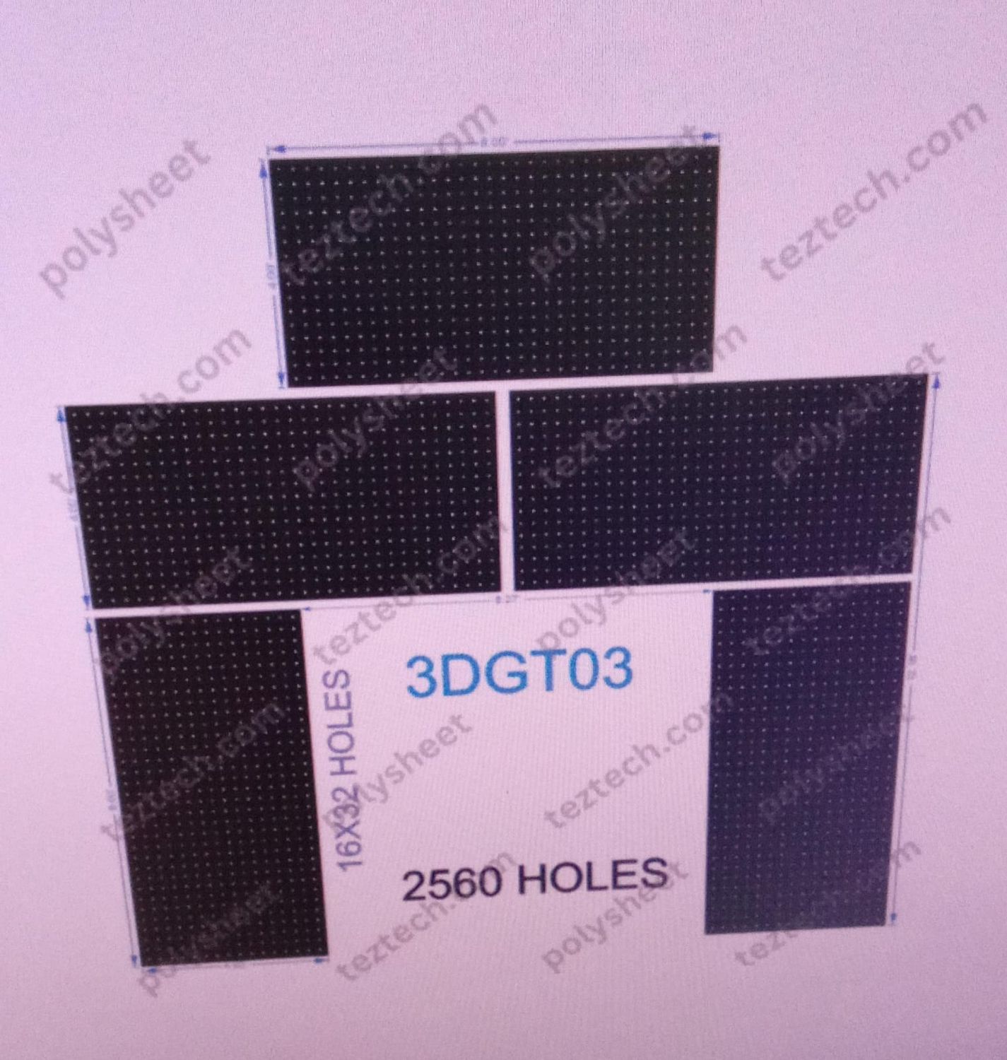3DGT03 GATE03 2560 HOLES , 4 FT PILLAR , 16 LED PER LINE