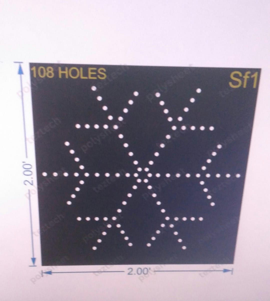 SF1 SNOWFLAKES 2X2FT 108 HOLES