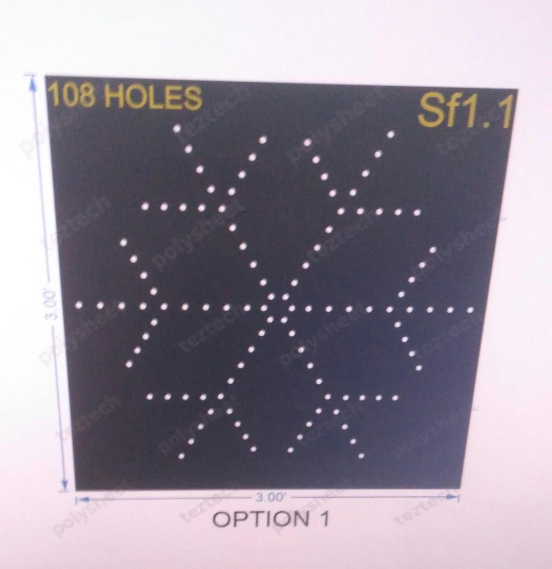 SF1.1 SNOWFLAKES 3x3FT 108 HOLES
