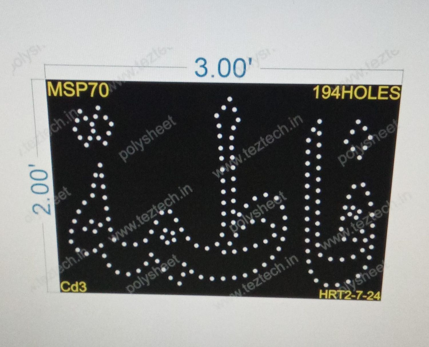 MSP70 FATIMA 2X3 FEET 194 HOLES
