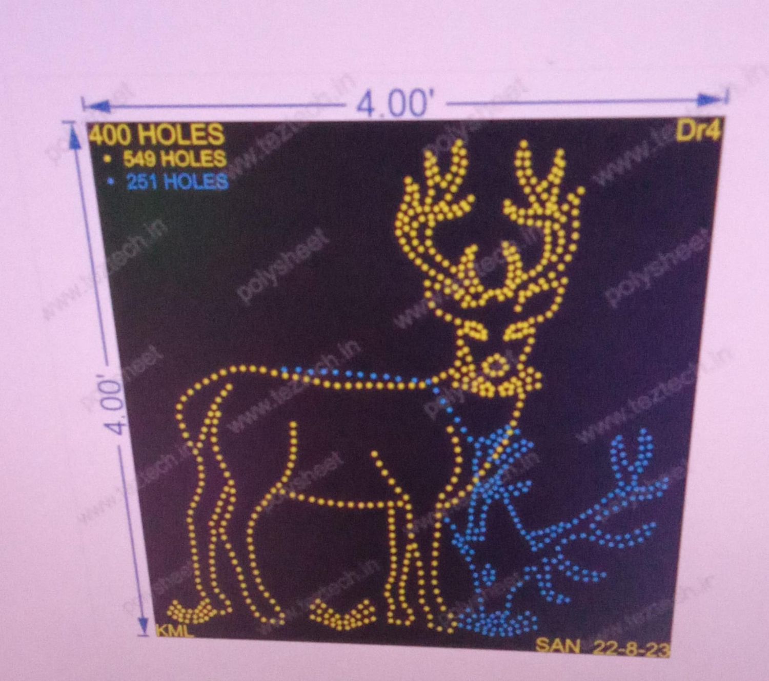 DR4  DEER  4X4FT 400 HOLES