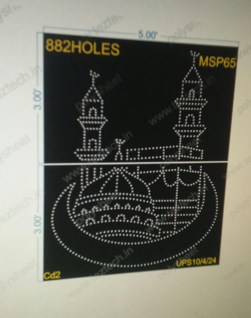MSP65 MUSLIM 6X5 FEET 882 HOLES