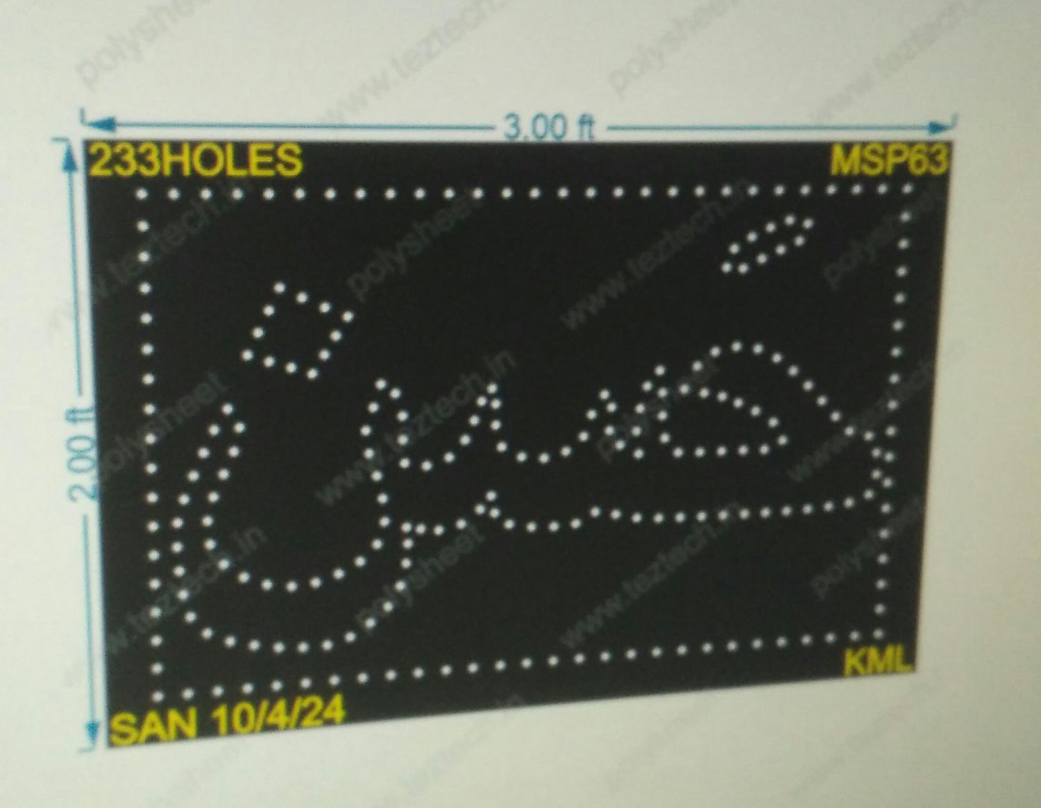 MSP63 MUSLIM 2X3 FEET 233 HOLES