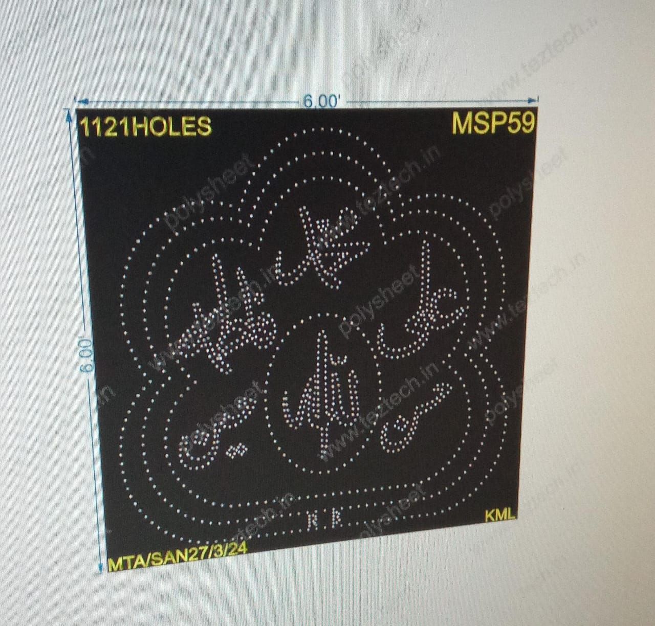 MSP59 MUSLIM 6X6 FEET 1121 HOLES