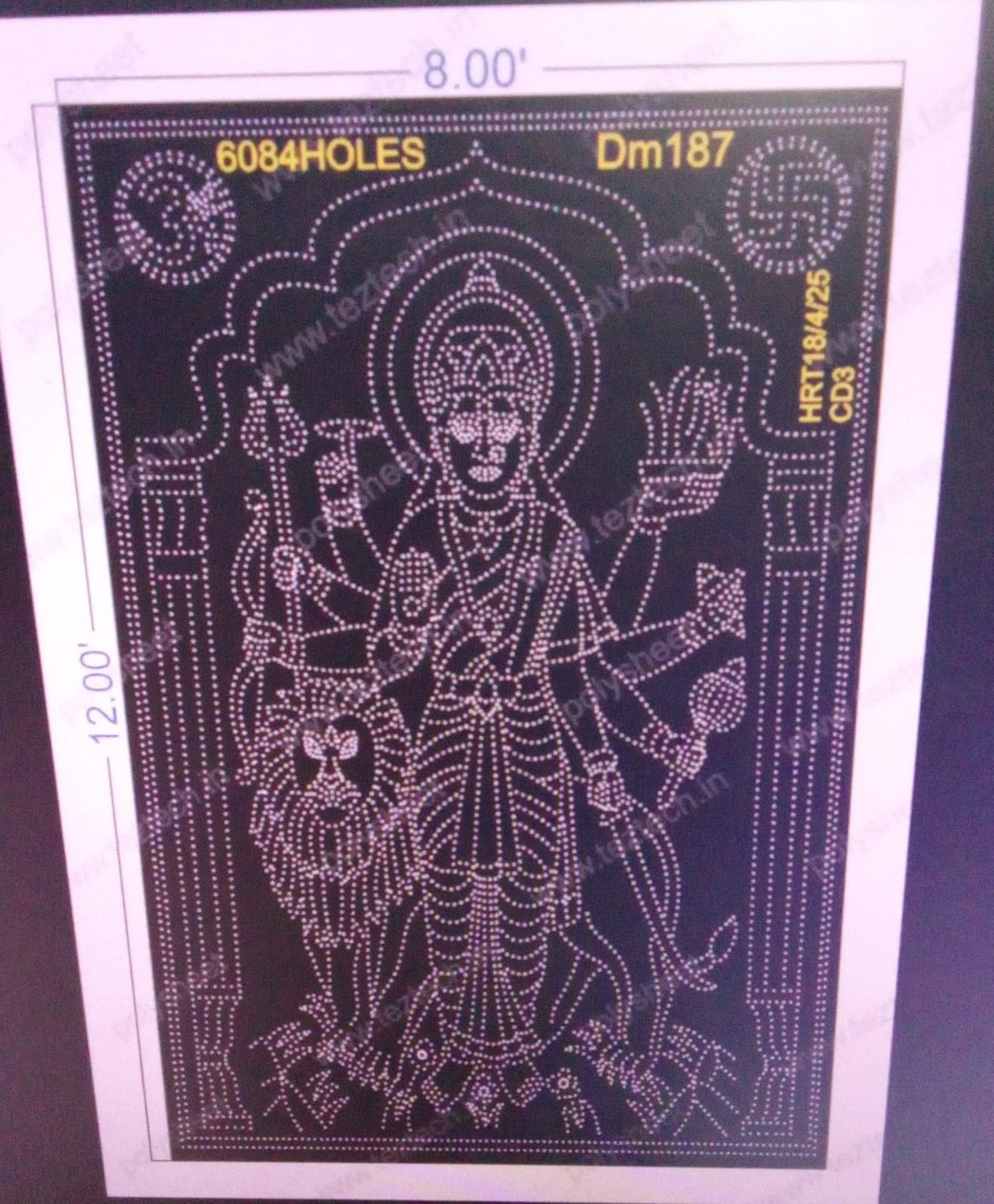 DM187  DEVI MATA  12X8  FEET 6840 HOLES (3 PARTS)