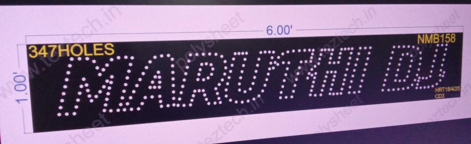 NMB158 NAME BOARD 1PART 1X6 FEET 347 HOLES