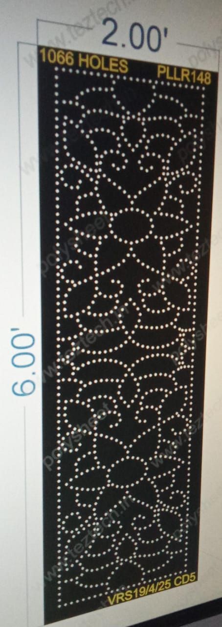 PLLR148 PILLAR 1 PART 6X2 FEET 1066 HOLES