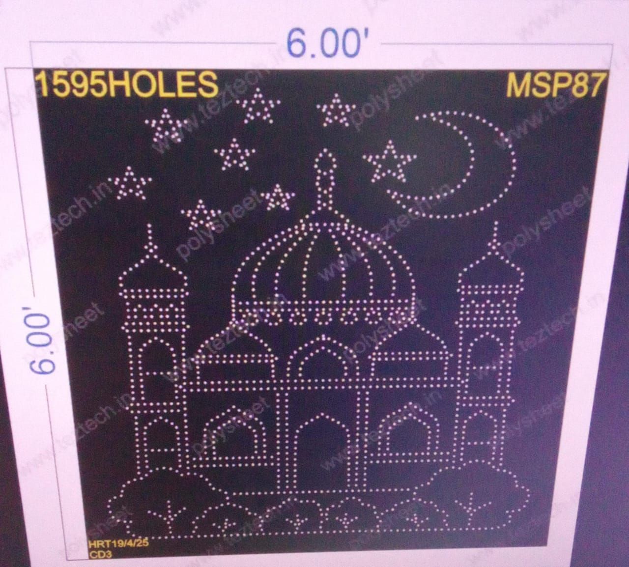 MSP87  MUSLIM PART  2 PART 6X6  FEET 1595  HOLES