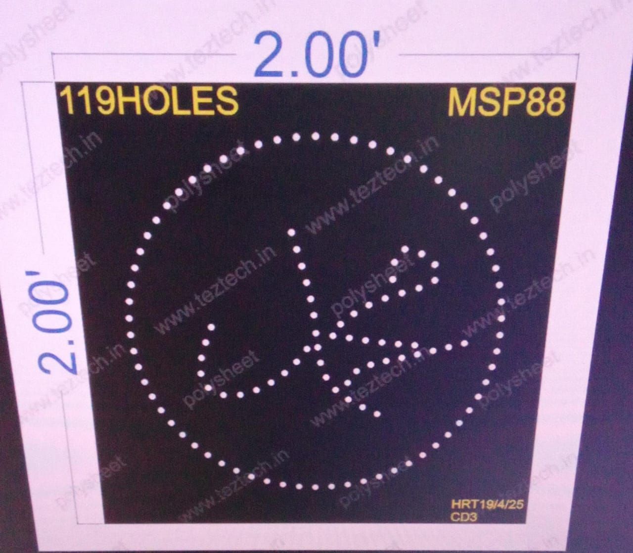 MSP88  MUSLIM PART 1 PART 2X2  FEET 119  HOLES
