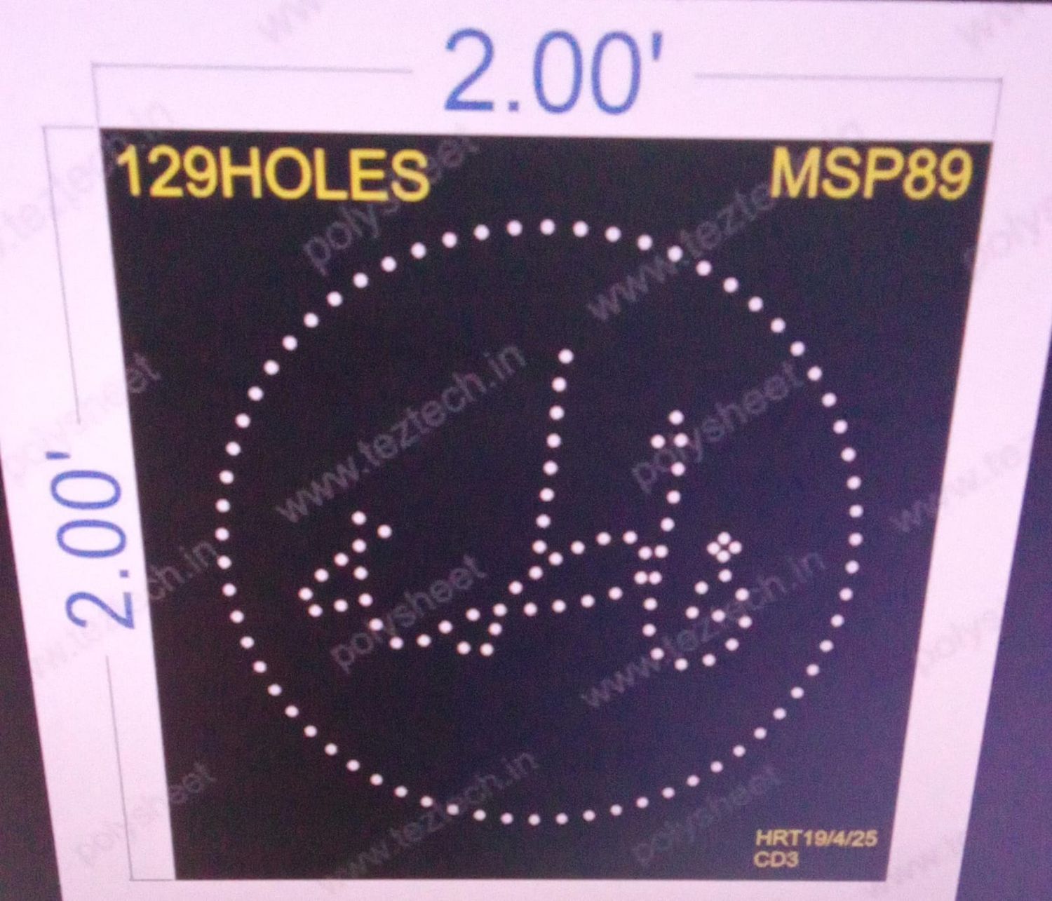 MSP89  MUSLIM PART 1 PART 2X2  FEET 129  HOLES