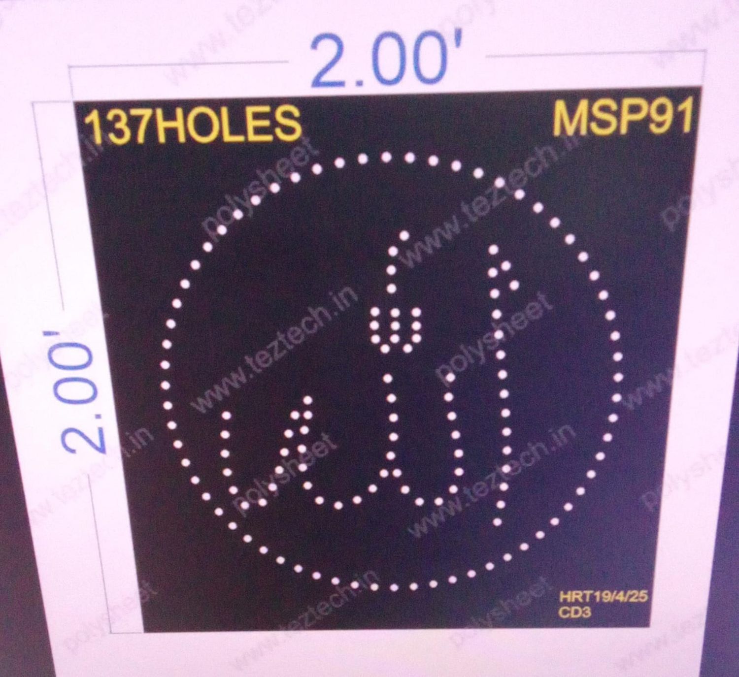 MSP91  MUSLIM PART 1 PART 2X2  FEET 137  HOLES